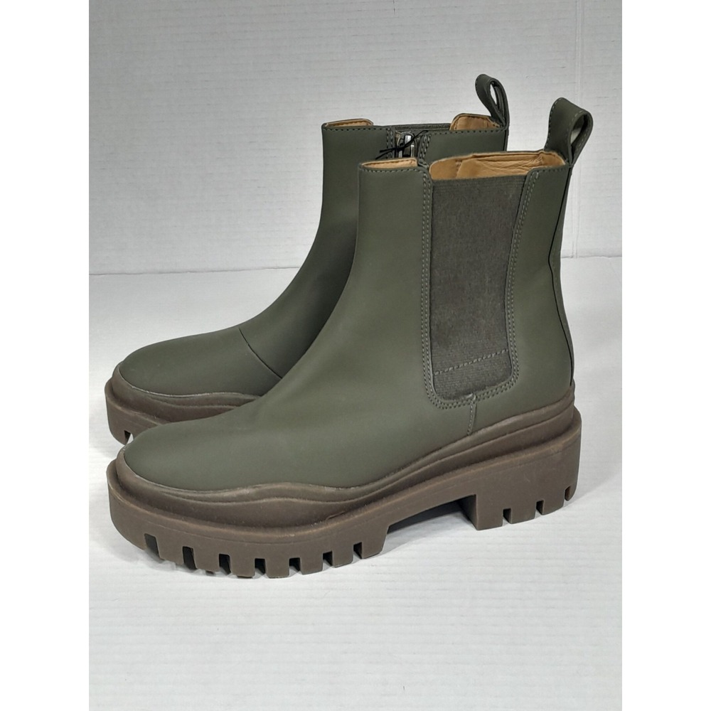 Vionic Karsen Lugged Sole Chelsea Boots Waterproof Bootie Shoes Women Sz 5 Green - Picture 15 of 15